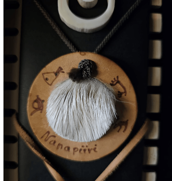 Reindeer leather and pelt necklace